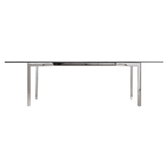 Cristobal Chrome/Glass Dining Table - Ornate Home