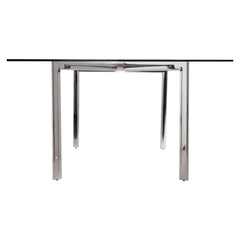 Cristobal Chrome/Glass Dining Table - Ornate Home