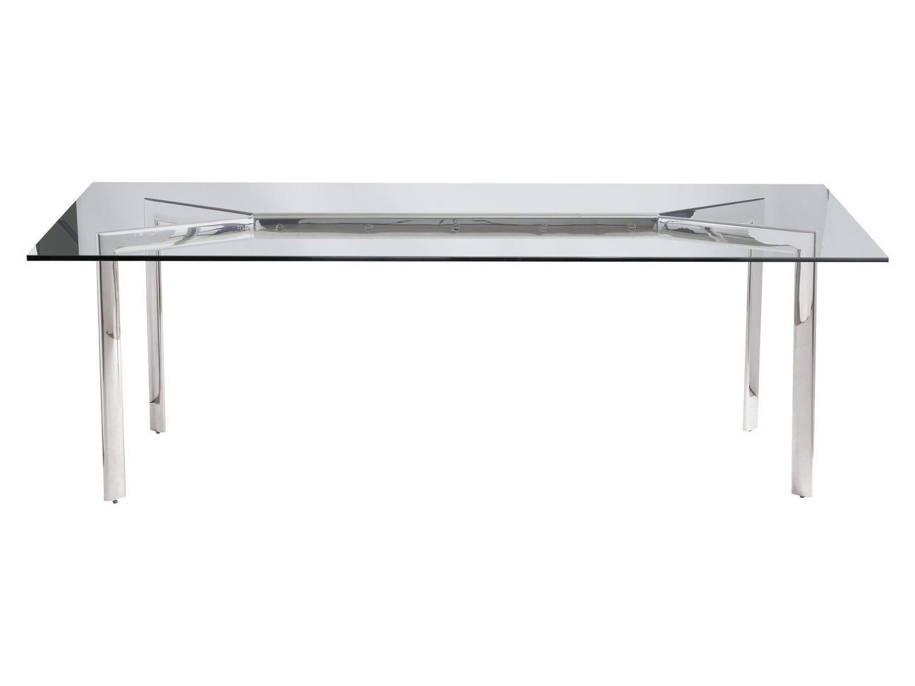 Cristobal Clear/Polished Stainless Steel Dining Table - Ornate Home