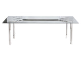 Cristobal Clear/Polished Stainless Steel Dining Table - Ornate Home