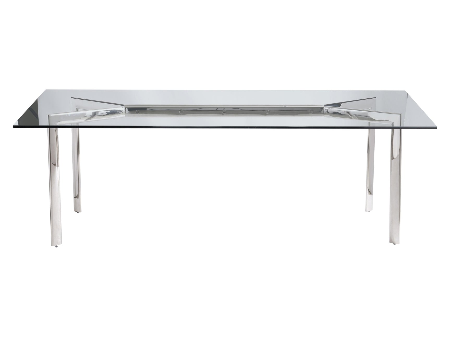 Cristobal Clear/Polished Stainless Steel Dining Table - Ornate Home