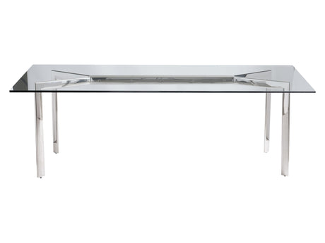 Cristobal Clear/Polished Stainless Steel Dining Table - Ornate Home