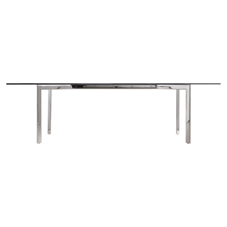 Cristobal Clear/Polished Stainless Steel Dining Table - Ornate Home