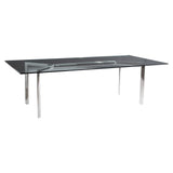 Cristobal Clear/Polished Stainless Steel Dining Table - Ornate Home