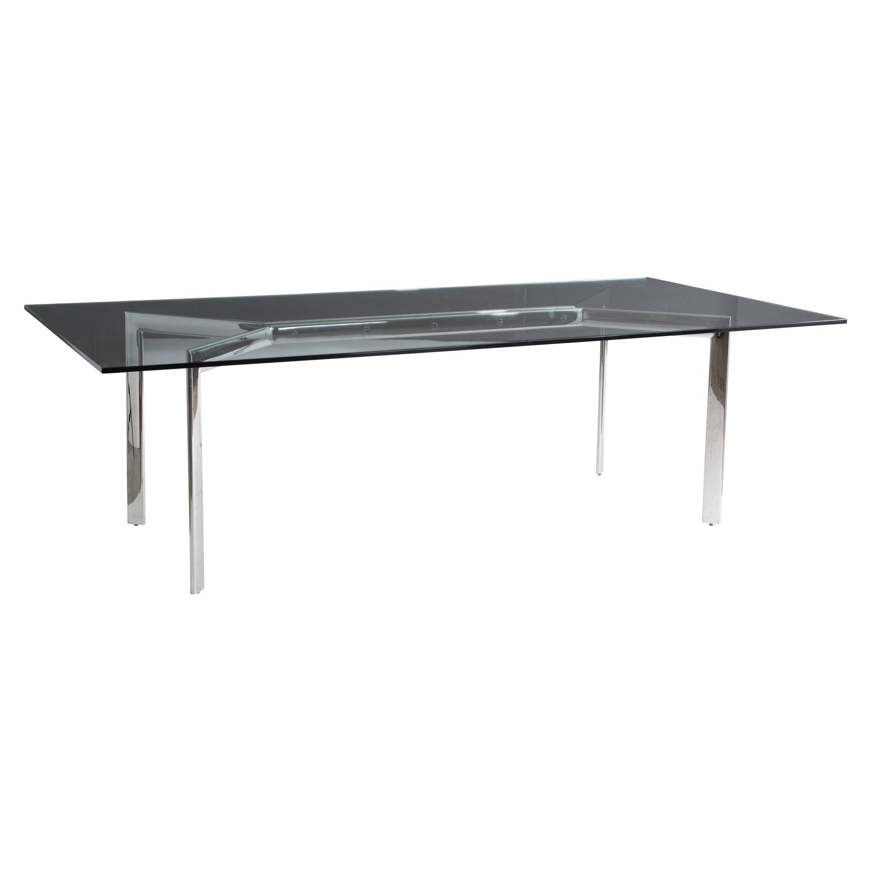Cristobal Clear/Polished Stainless Steel Dining Table - Ornate Home