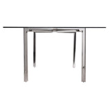 Cristobal Clear/Polished Stainless Steel Dining Table - Ornate Home
