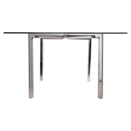 Cristobal Clear/Polished Stainless Steel Dining Table - Ornate Home