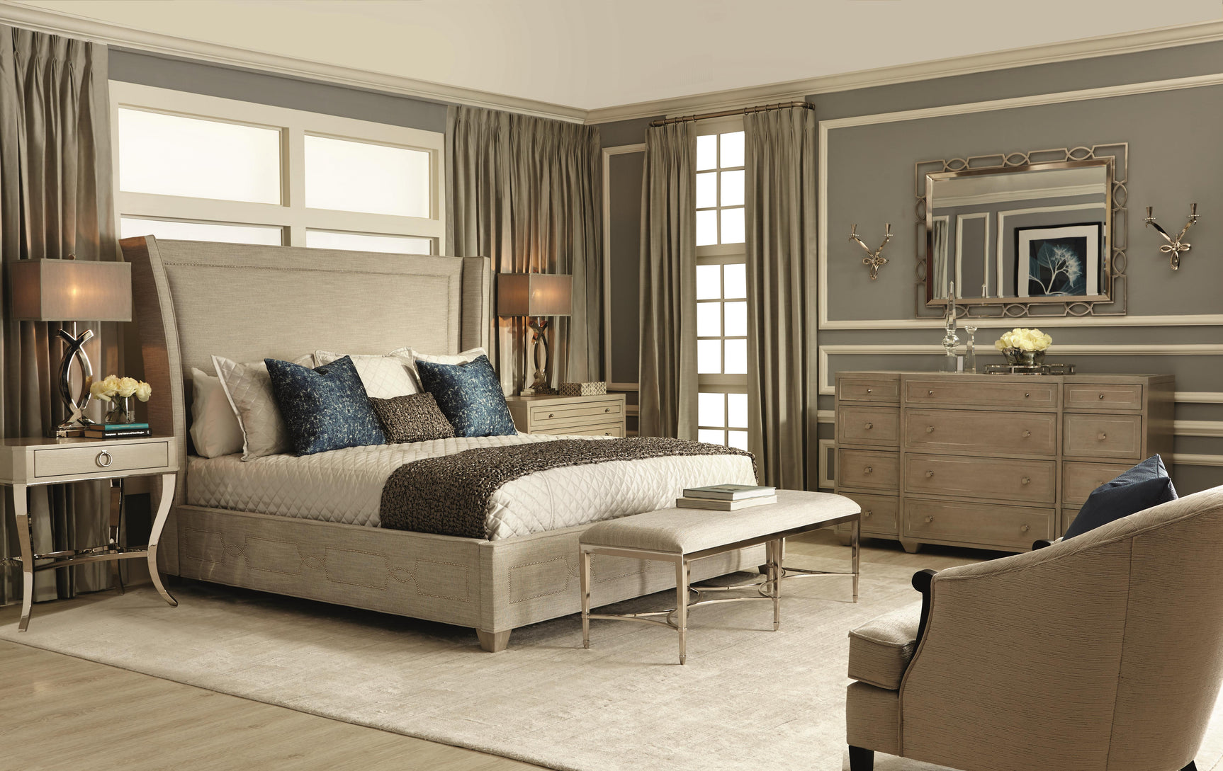 Criteria Olive Grey Shelter King Bed - Ornate Home