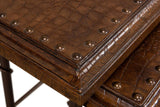 Croc Brown Leather Nesting Tables (Set of 3) - Ornate Home