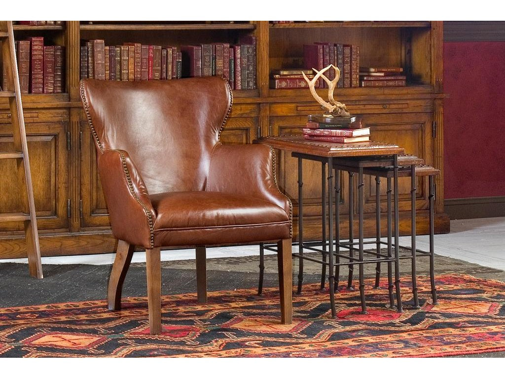 Croc Brown Leather Nesting Tables (Set of 3) - Ornate Home