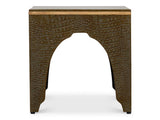 Croco Embossed Green Leather Stool - Ornate Home