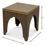 Croco Embossed Green Leather Stool - Ornate Home
