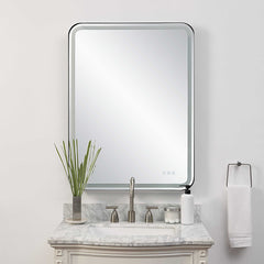 Crofton Black Lighted Large Mirror - Ornate Home