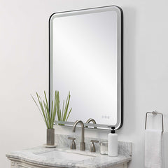 Crofton Black Lighted Large Mirror - Ornate Home