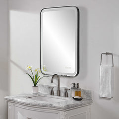 Crofton Black Lighted Vanity Mirror - Ornate Home