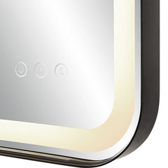 Crofton Black Lighted Vanity Mirror - Ornate Home
