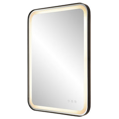 Crofton Black Lighted Vanity Mirror - Ornate Home