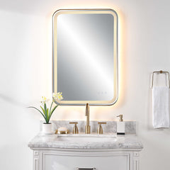 Crofton Brass Lighted Vanity Mirror - Ornate Home