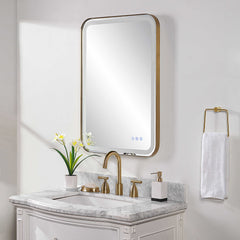 Crofton Brass Lighted Vanity Mirror - Ornate Home