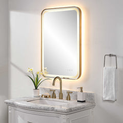 Crofton Brass Lighted Vanity Mirror - Ornate Home
