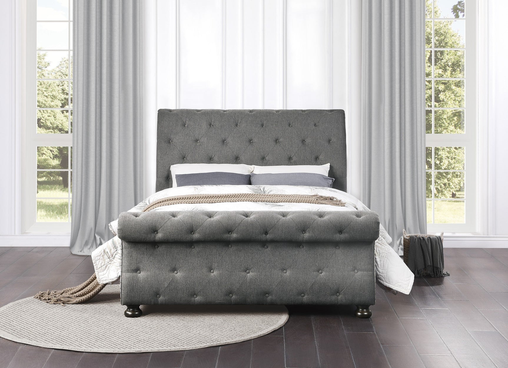 Crofton Dark Gray Eastern King Bed - Ornate Home