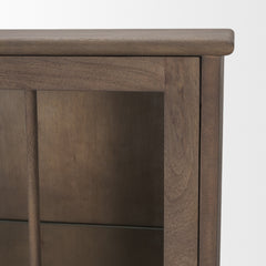 Cromwell Medium Brown Spiral Turned Display Cabinet