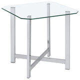 Cronin Chrome 2-piece Tempered Glass Top Coffee Table Set - Ornate Home