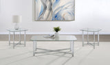Cronin Chrome 3-piece Tempered Glass Top Coffee Table Set - Ornate Home