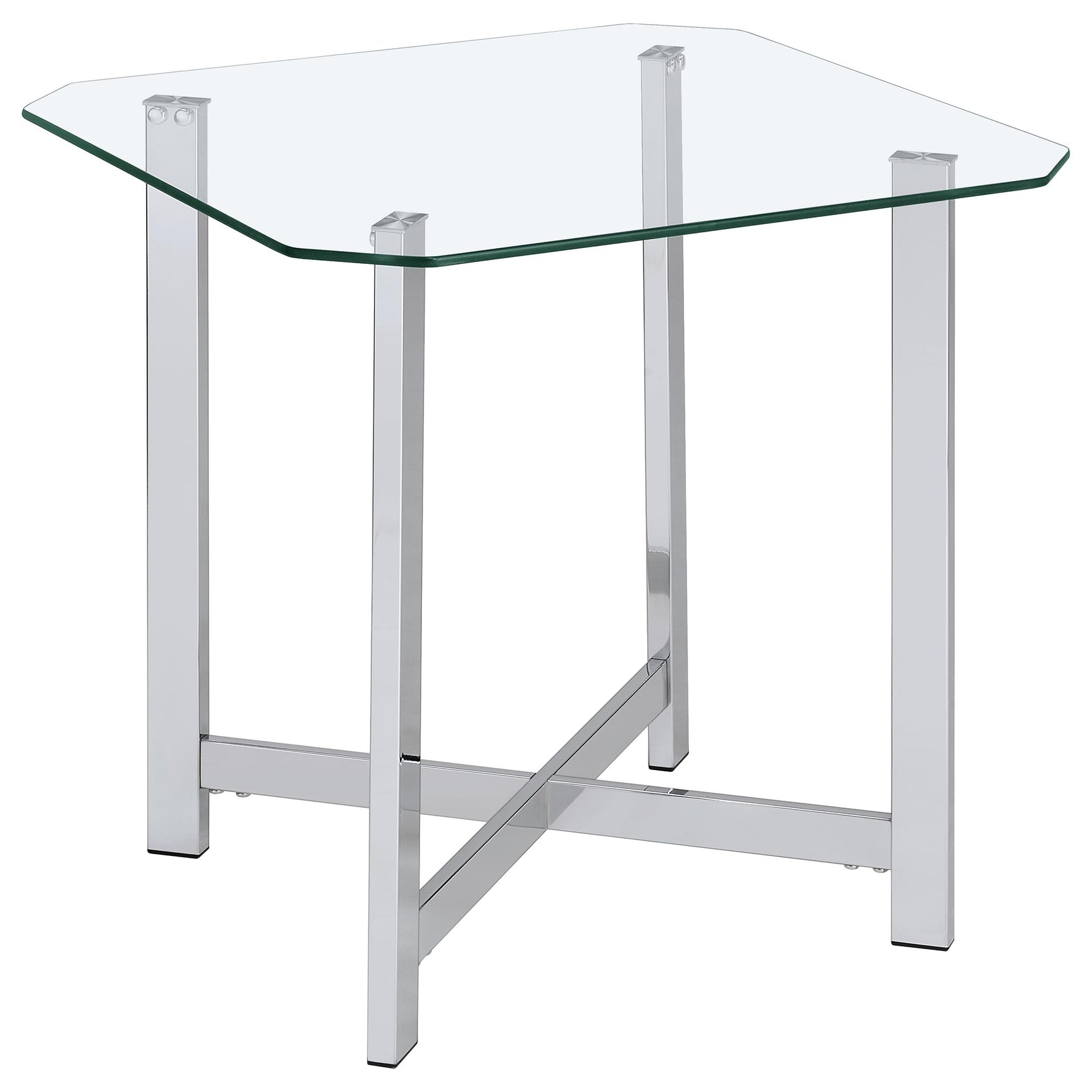 Cronin Chrome 3-piece Tempered Glass Top Coffee Table Set - Ornate Home
