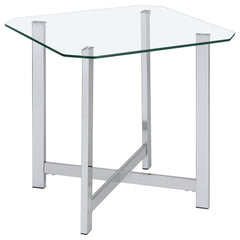 Cronin Chrome 3-piece Tempered Glass Top Coffee Table Set - Ornate Home