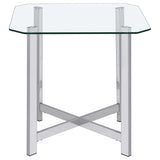 Cronin Chrome 3-piece Tempered Glass Top Coffee Table Set - Ornate Home