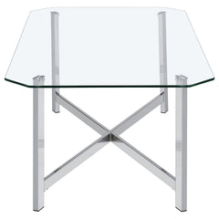 Cronin Chrome Rectangular Tempered Glass Top Cocktail Coffee Table - Ornate Home