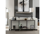 Crosby Brown/Black Travertine Console Table - Ornate Home