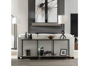 Crosby Brown/Black Travertine Console Table - Ornate Home