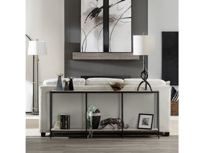 Crosby Brown/Black Travertine Console Table - Ornate Home