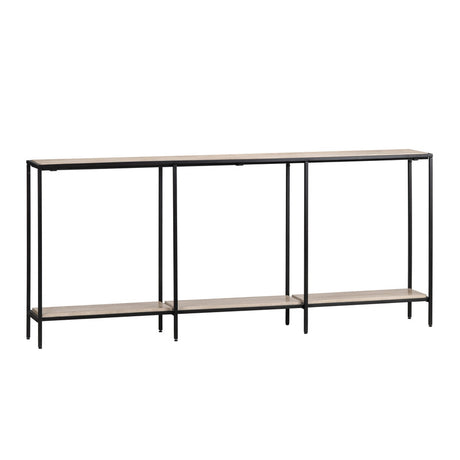 Crosby Brown/Black Travertine Console Table - Ornate Home
