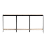 Crosby Brown/Black Travertine Console Table - Ornate Home