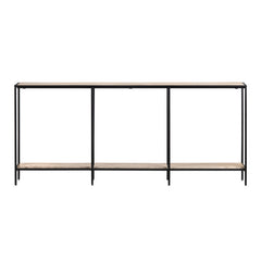 Crosby Brown/Black Travertine Console Table - Ornate Home