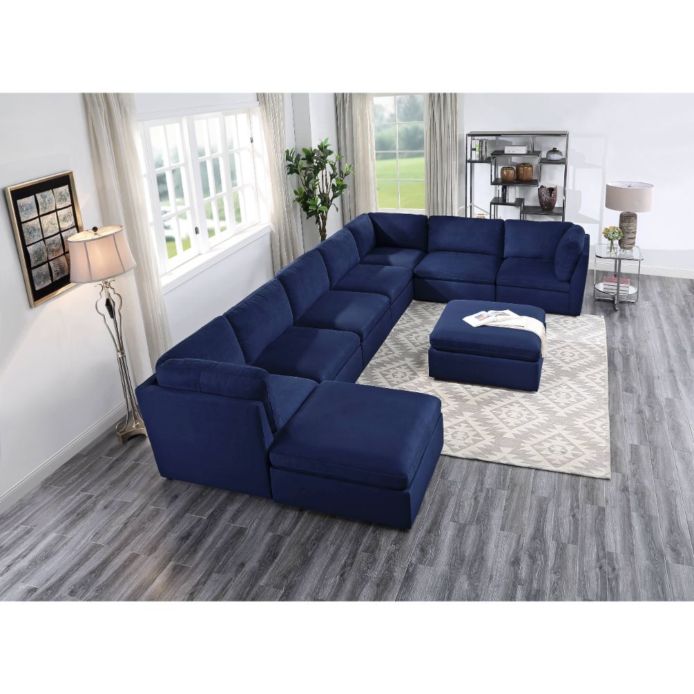 Crosby Deep Blue Modular Sectional Units Create your own Style - Ornate Home
