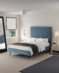 Crosby Full- Size Bed in Blue - Ornate Home