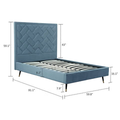 Crosby Full- Size Bed in Blue - Ornate Home