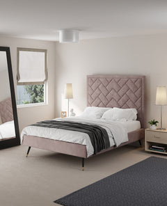 Crosby Full- Size Bed in Blush - Ornate Home