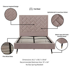 Crosby Full- Size Bed in Blush - Ornate Home