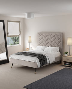 Crosby Full- Size Bed in Greige - Ornate Home