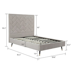 Crosby Full- Size Bed in Greige - Ornate Home