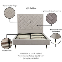 Crosby Full- Size Bed in Greige - Ornate Home