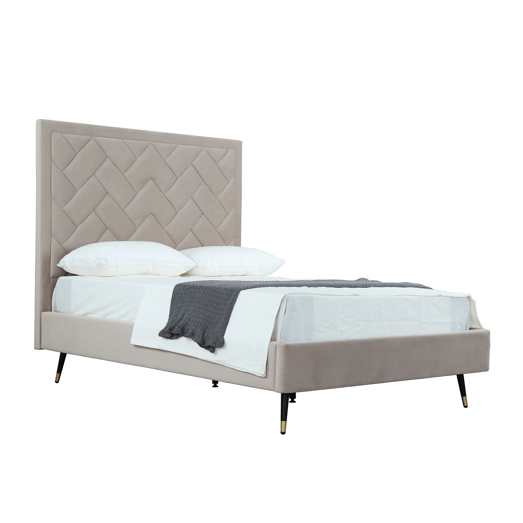 Crosby Full- Size Bed in Greige - Ornate Home