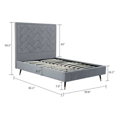 Crosby Full- Size Bed in Grey - Ornate Home