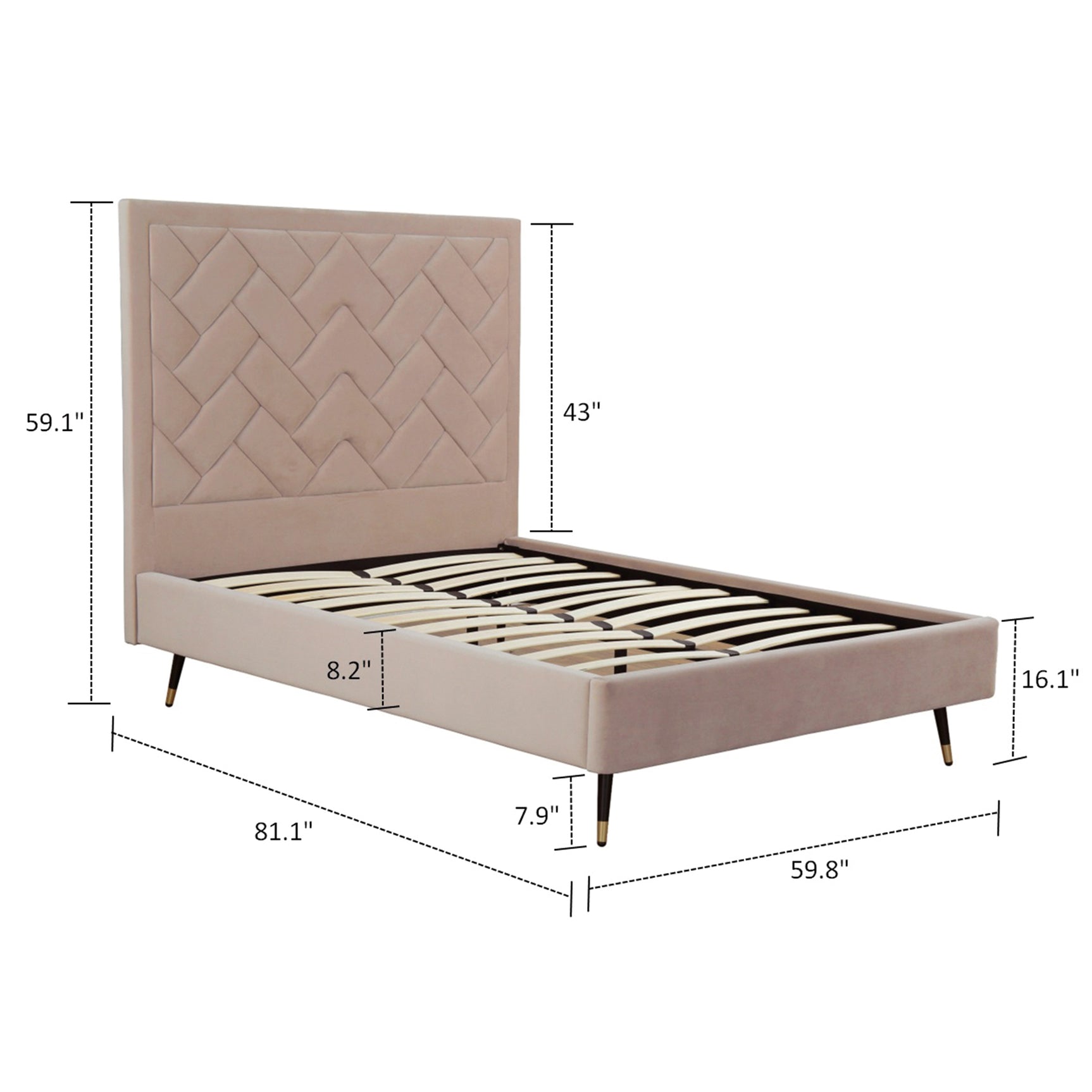 Crosby Full- Size Bed in Nude - Ornate Home