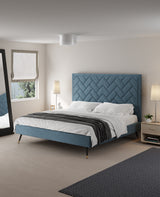 Crosby King-Size Bed in Blue - Ornate Home